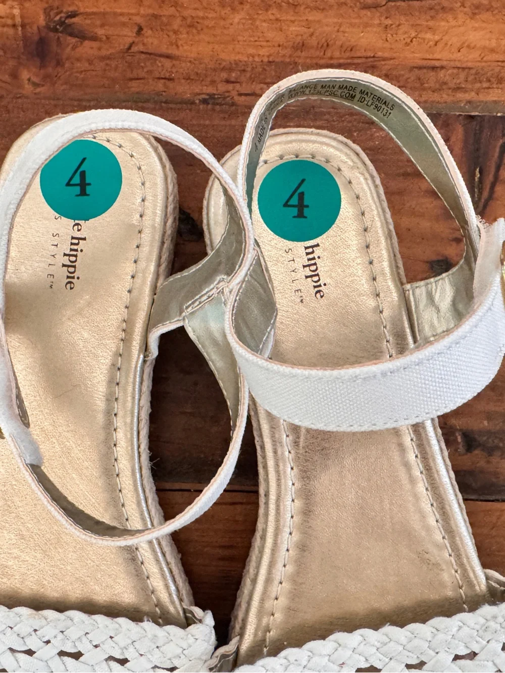 Hippie Rose Cream Braided Front Strap Ankle-Strap Sandals